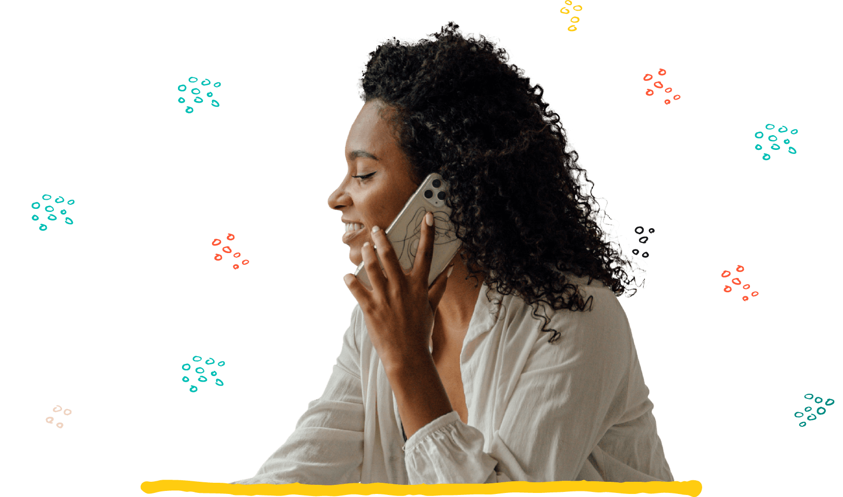 A human on a telephone