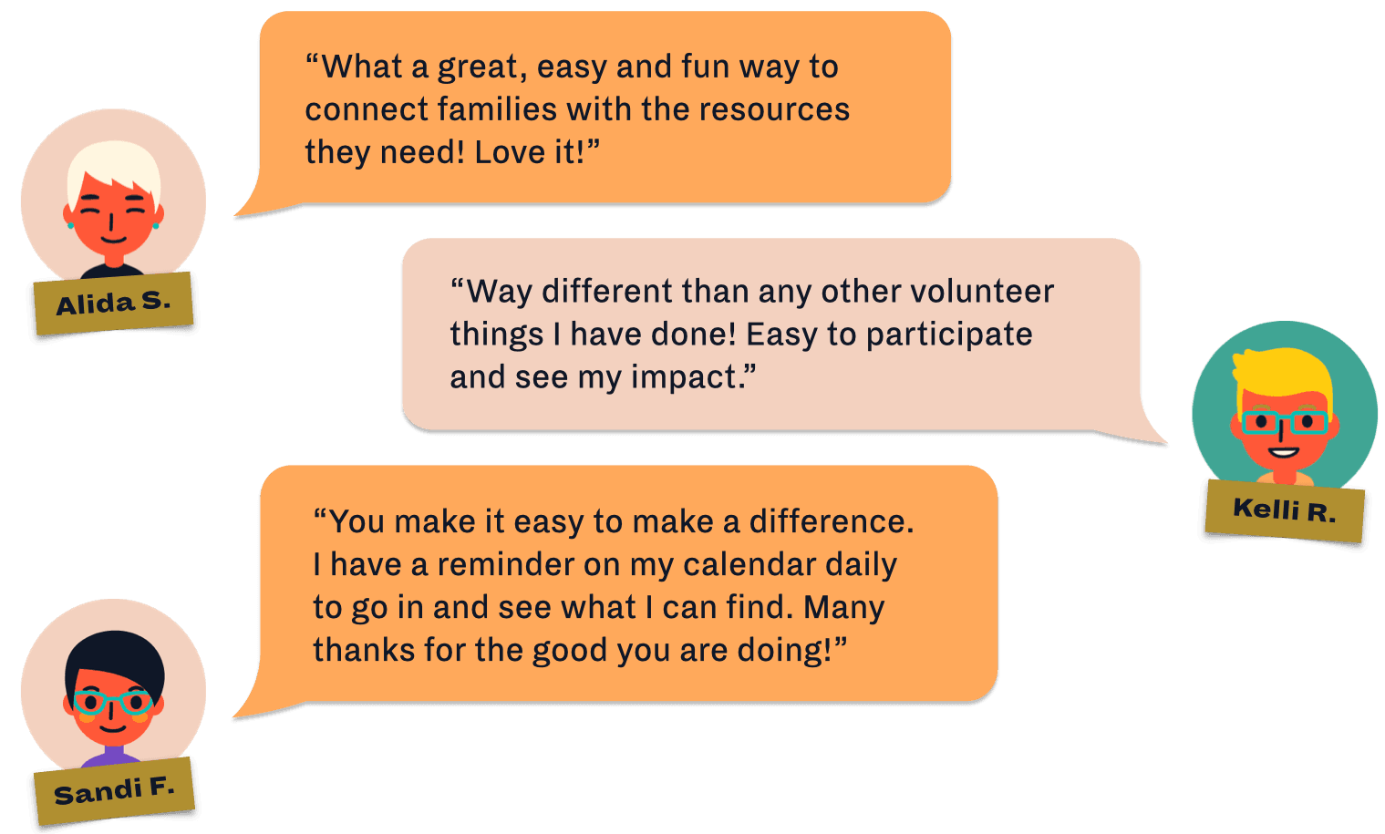 volunter text bubble image