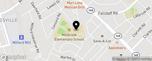 Map of Maryland Food Bank at Millbrook Elementary